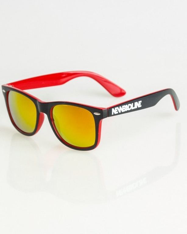 OKULARY CLASSIC INSIDE BLACK-RED FLASH RED MIRROR 1385