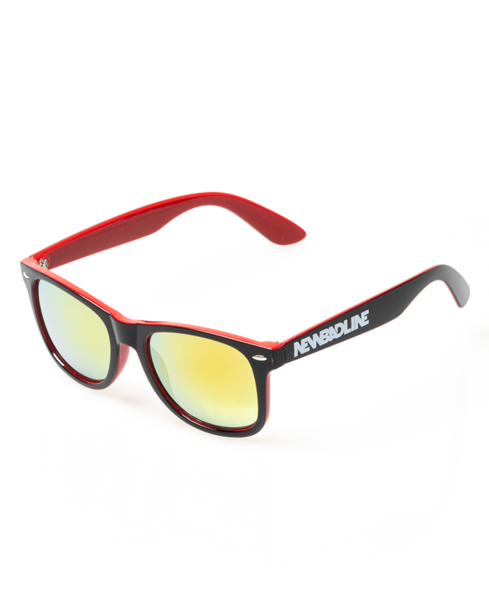 OKULARY CLASSIC INSIDE BLACK-RED FLASH RED MIRROR 20-170