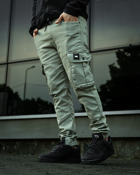 Spodnie Jeans Jogger Cargo Khaki